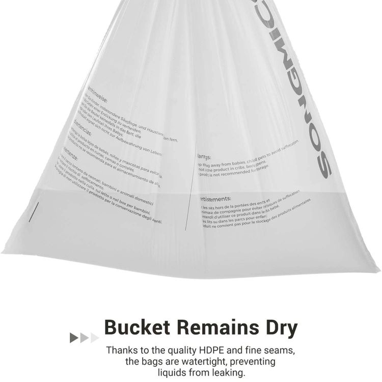 White Drawstring Trash Bags for Kitchen Home Storage & Organization