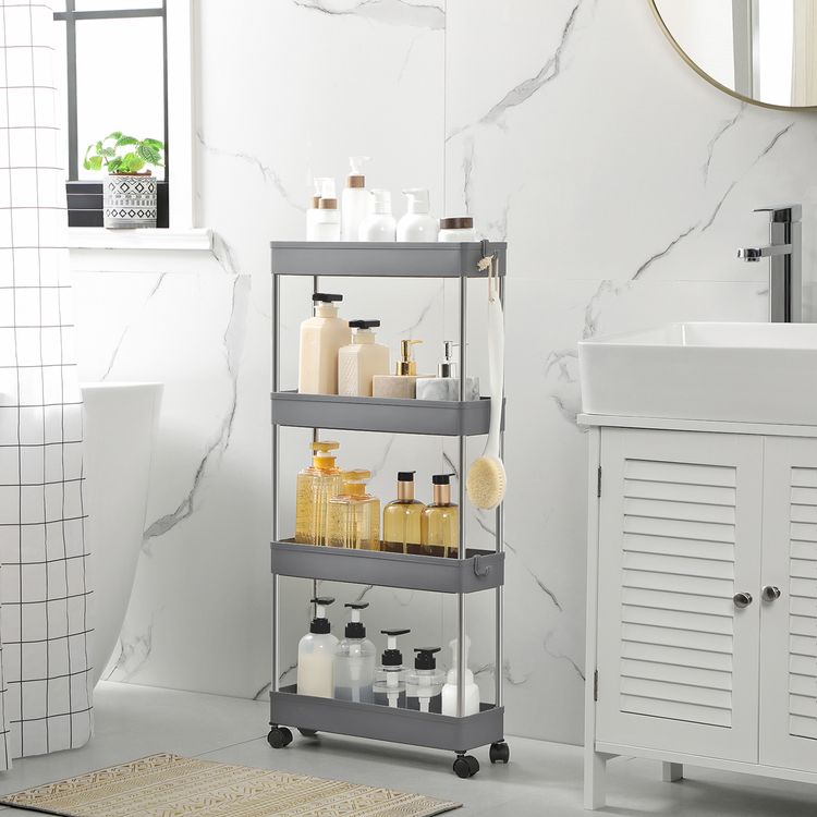 4-Tier Slim Rolling Storage Cart | Home Storage & Organization | SONGMICS