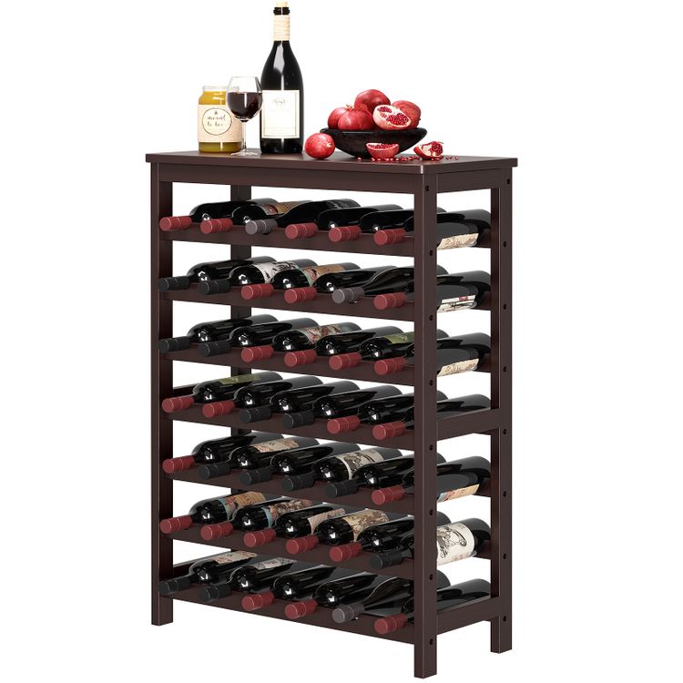 SONGMICS 42-Bottle Wine Rack Free Standing Floor, 7-Tier Display Wine ...