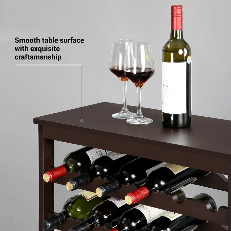 Songmics 42 Bottle Wine Rack Free Standing Floor 7 Tier Display Wine Storage Shelves With Table