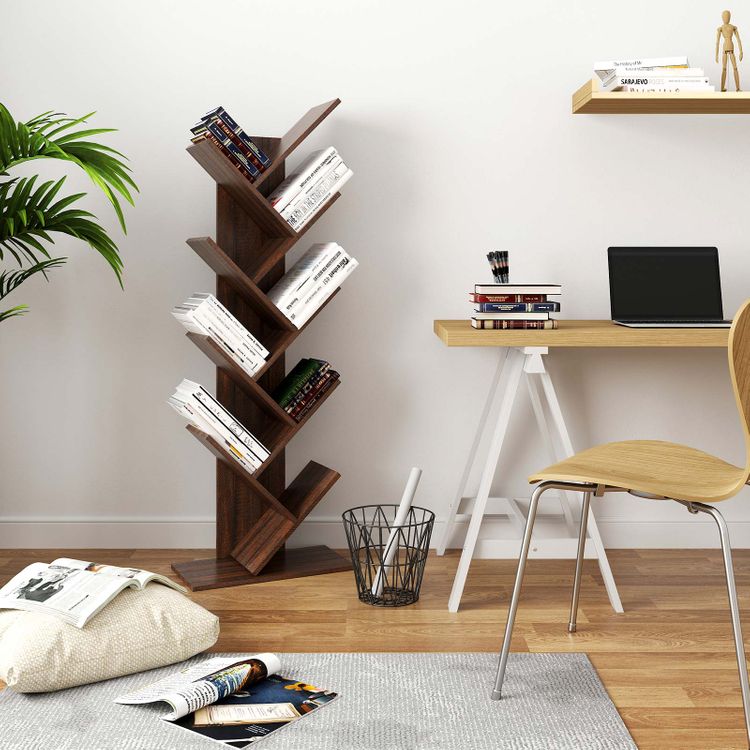 Wooden Tree Bookshelf Bookcase Vasagle By Songmics