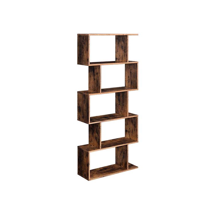 Rustic Brown Freestanding Wooden Storage Bookcase