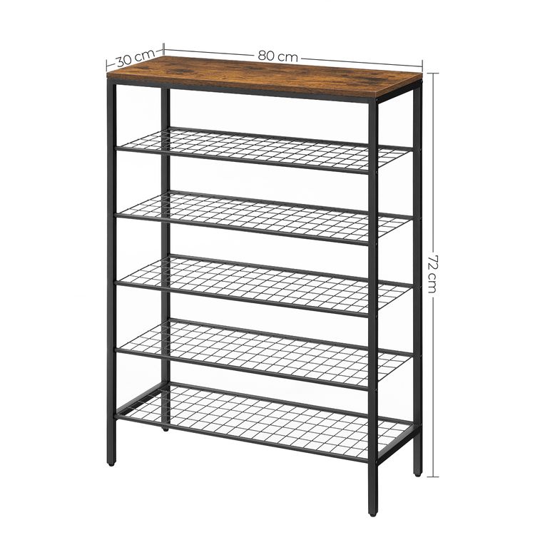 5 Grid Shelves Shoe Rack VASAGLE