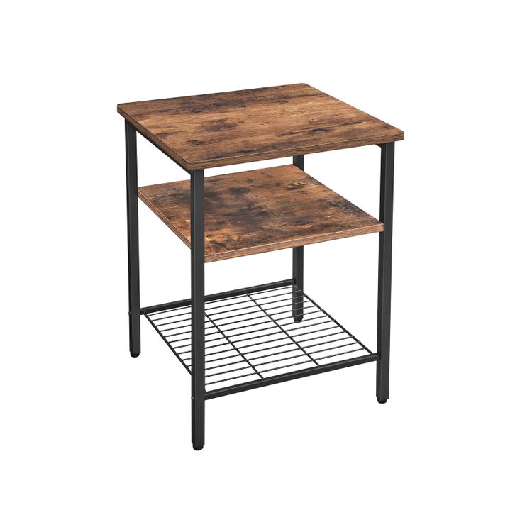 Nightstand with 3 Shelves End Table VASAGLE by SONGMICS