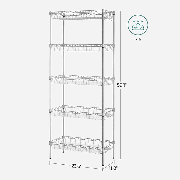 5 Tier Wire Shelving Unit Songmics