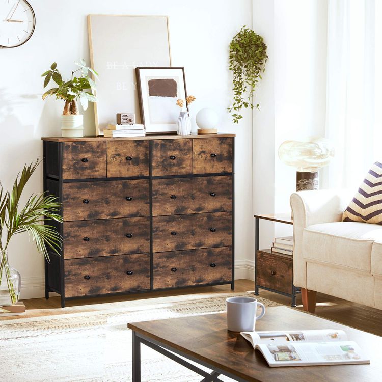 Industrial Large Dresser with 10 Fabric Drawers SONGMICS