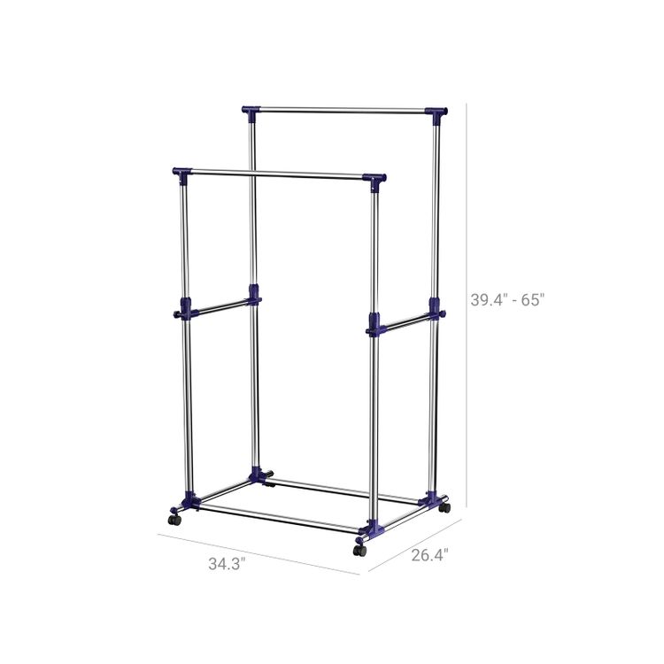 Double Rod Garment Rack   Double Rod Garment Rack ULLR03B 6 