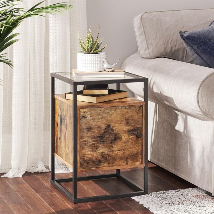 Glass Nightstand with