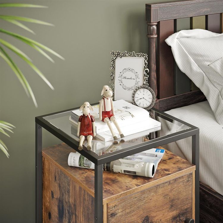 Glass Nightstand with
