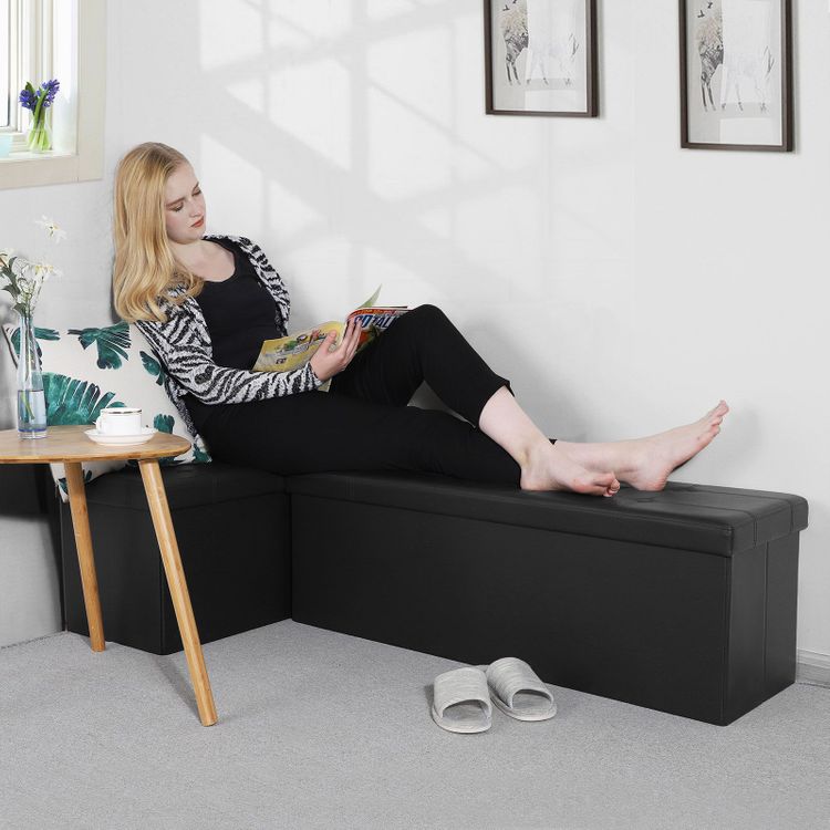Black Folding Storage Ottoman Bench on Sale Home Storage SONGMICS