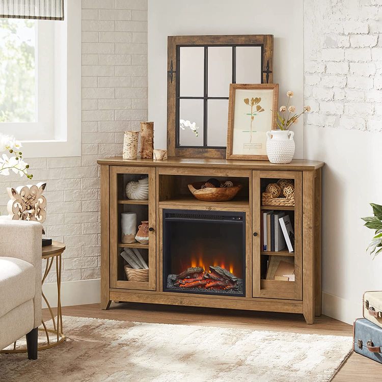 TV Stand with Fireplace VASAGLE