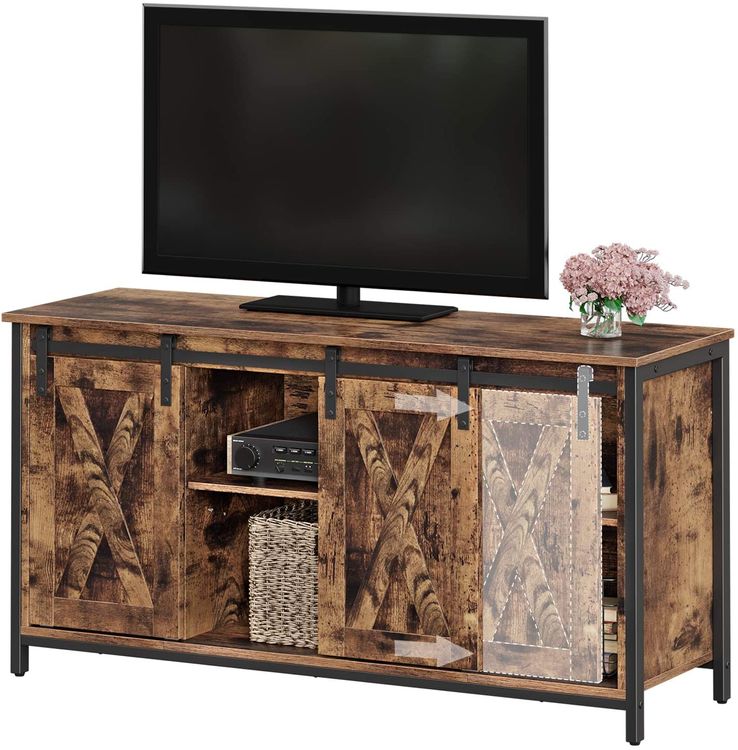 VASAGLE TV Stand with Adjustable Storage Shelves, Entertainment Center