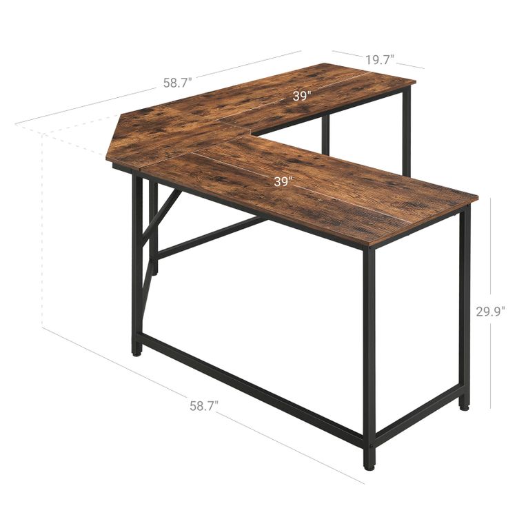 Industrial Lshaped Corner Computer Desk for Sale Home Office Furniture VASAGLE by SONGMICS