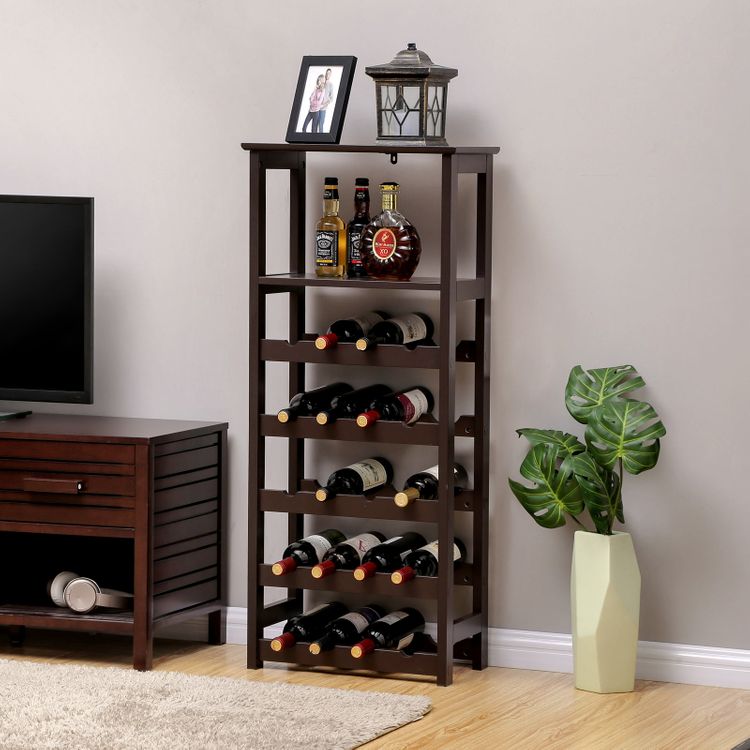 Wooden Display Wine Rack Wine Rack VASAGLE by SONGMICS