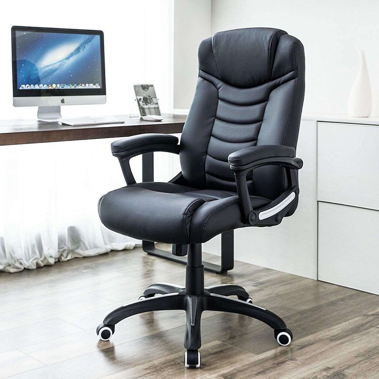Black Swivel Office Chair with High Back Home Office SONGMICS