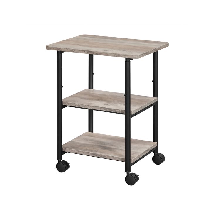 Industrial Printer Stand Greige and Black