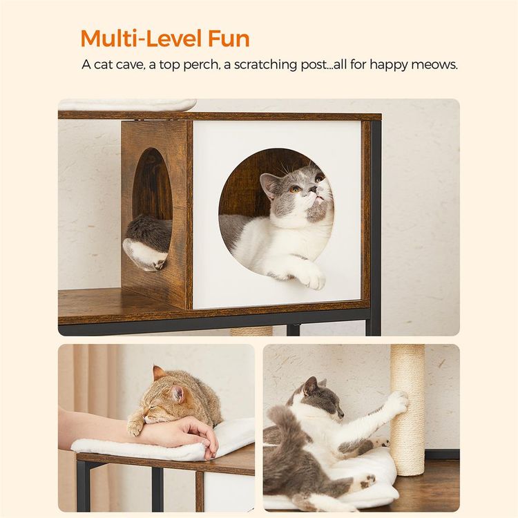 Cat Tree with Litter Box Enclosure FEANDREA