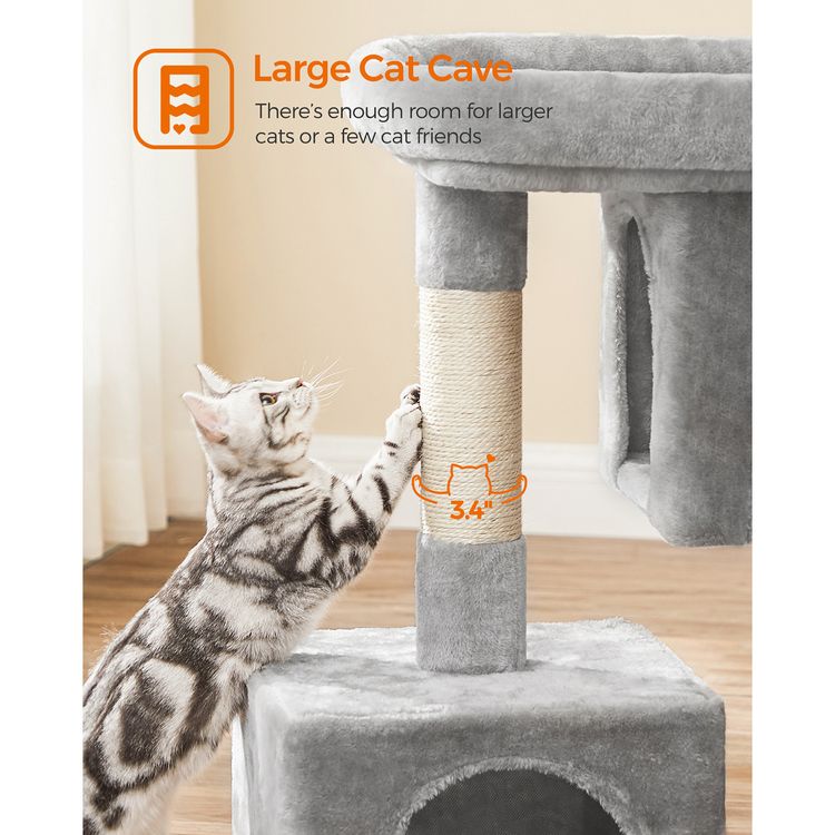 Gray Cat Condo with Bed FEANDREA Cat Tree