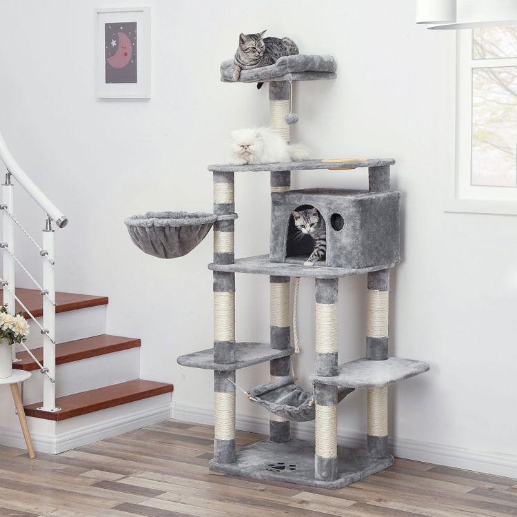 Large Cat Tower with Food Station FEANDREA Cat Tree