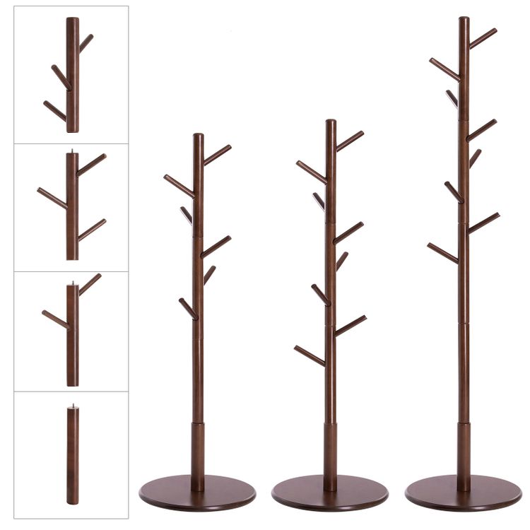 VASAGLE Coat Rack, Solid Wood Coat Stand, Free Standing Hall Coat Tree