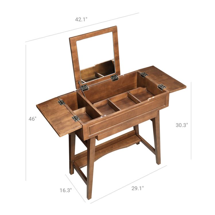 Solid Wood Vanity Table Vanity Table VASAGLE by SONGMICS