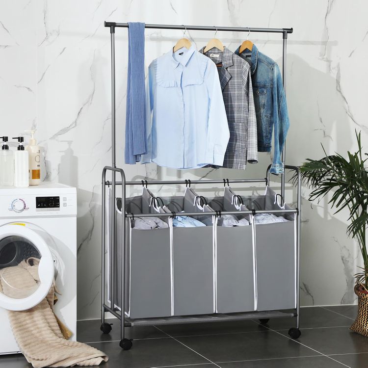 Hanging Bar Laundry Cart Laundry Cart SONGMICS