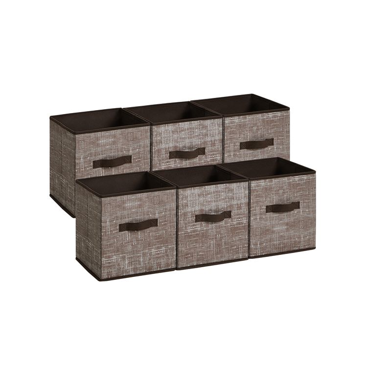 Set of 6 Non-Woven Storage Cubes with Double Handles