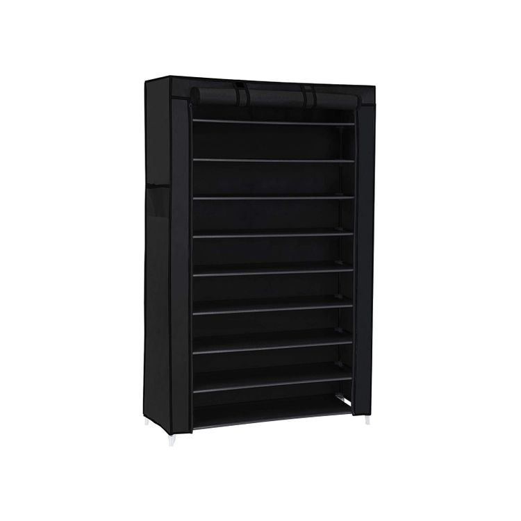 Black Enclosed Organizer Shoe Rack SONGMICS