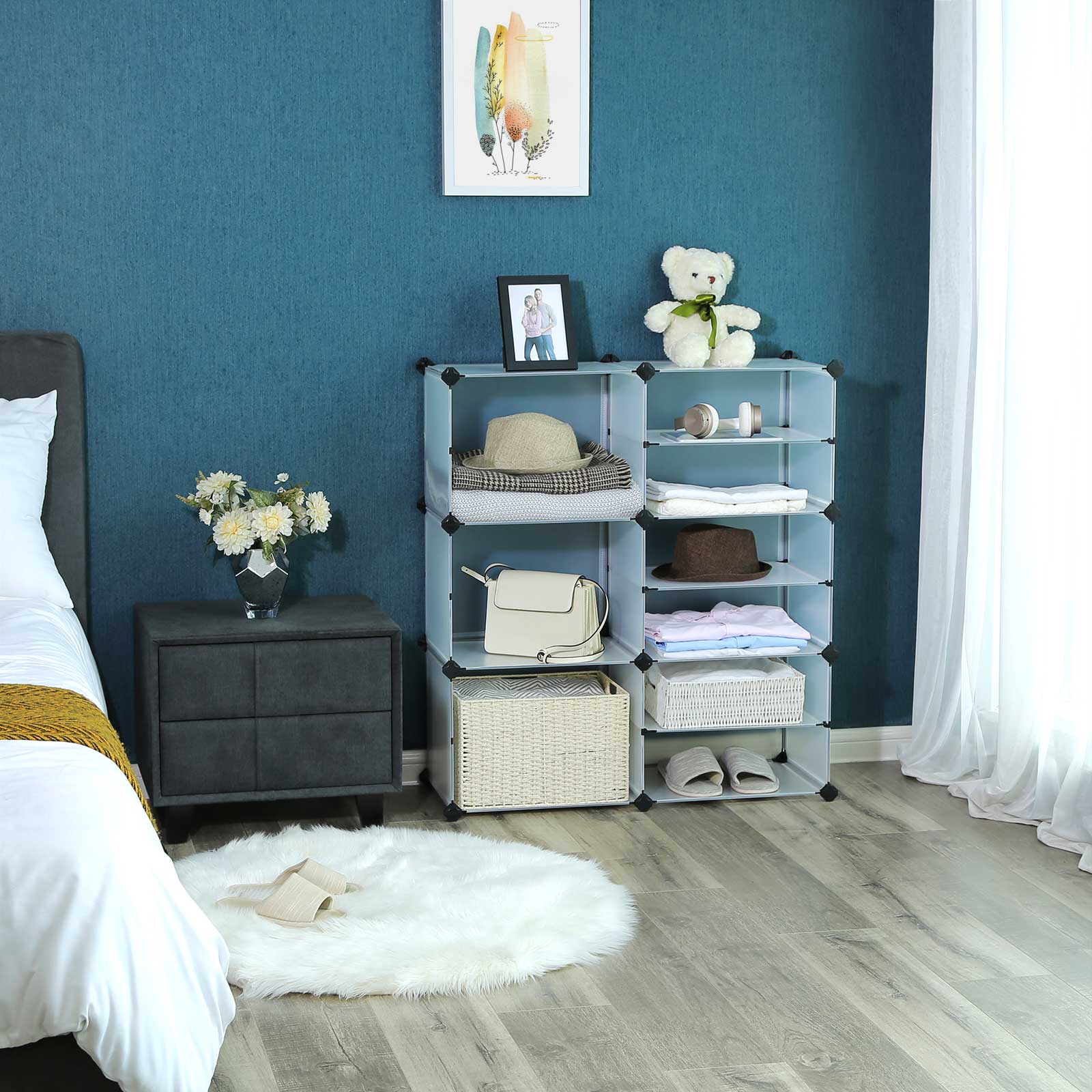 Wire Cube Plastic Connectors Cube Organizer SONGMICS