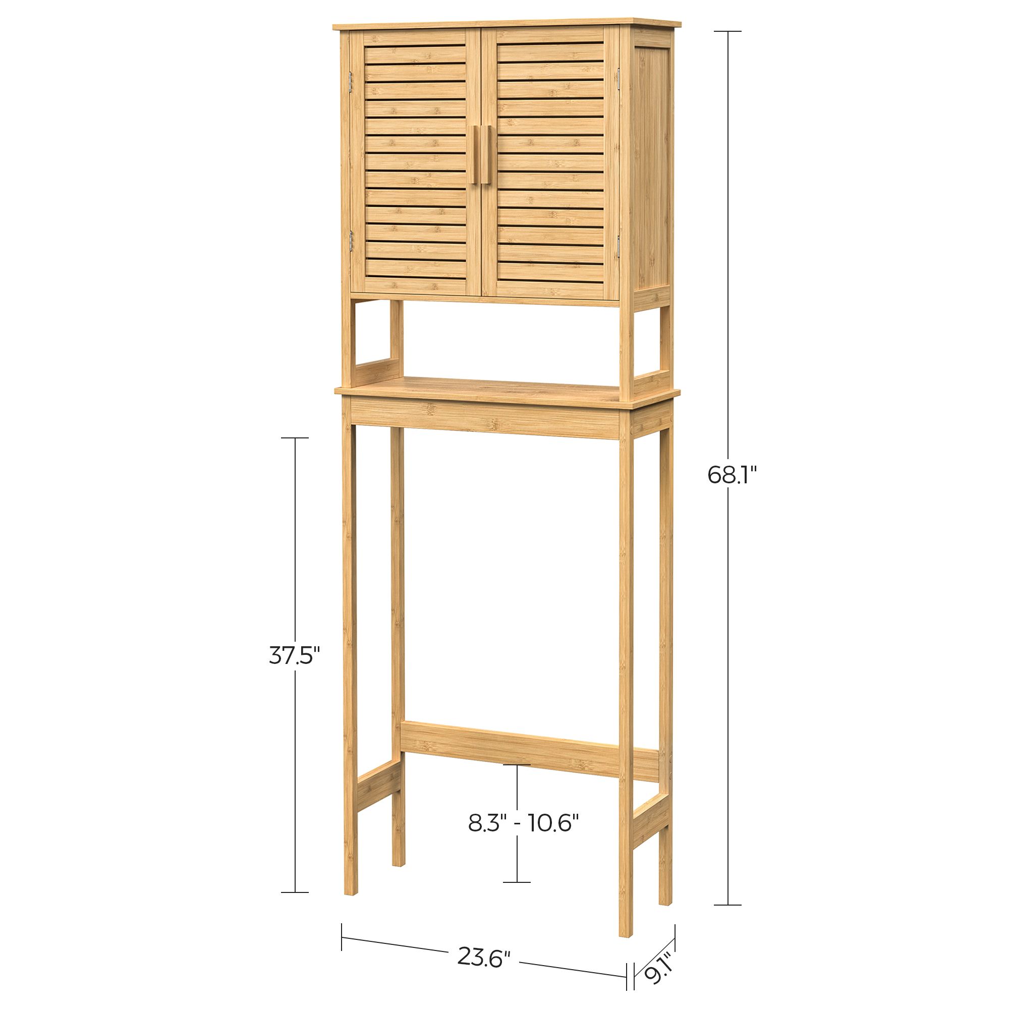 Bamboo OvertheToilet Storage with Shelf Home Storage