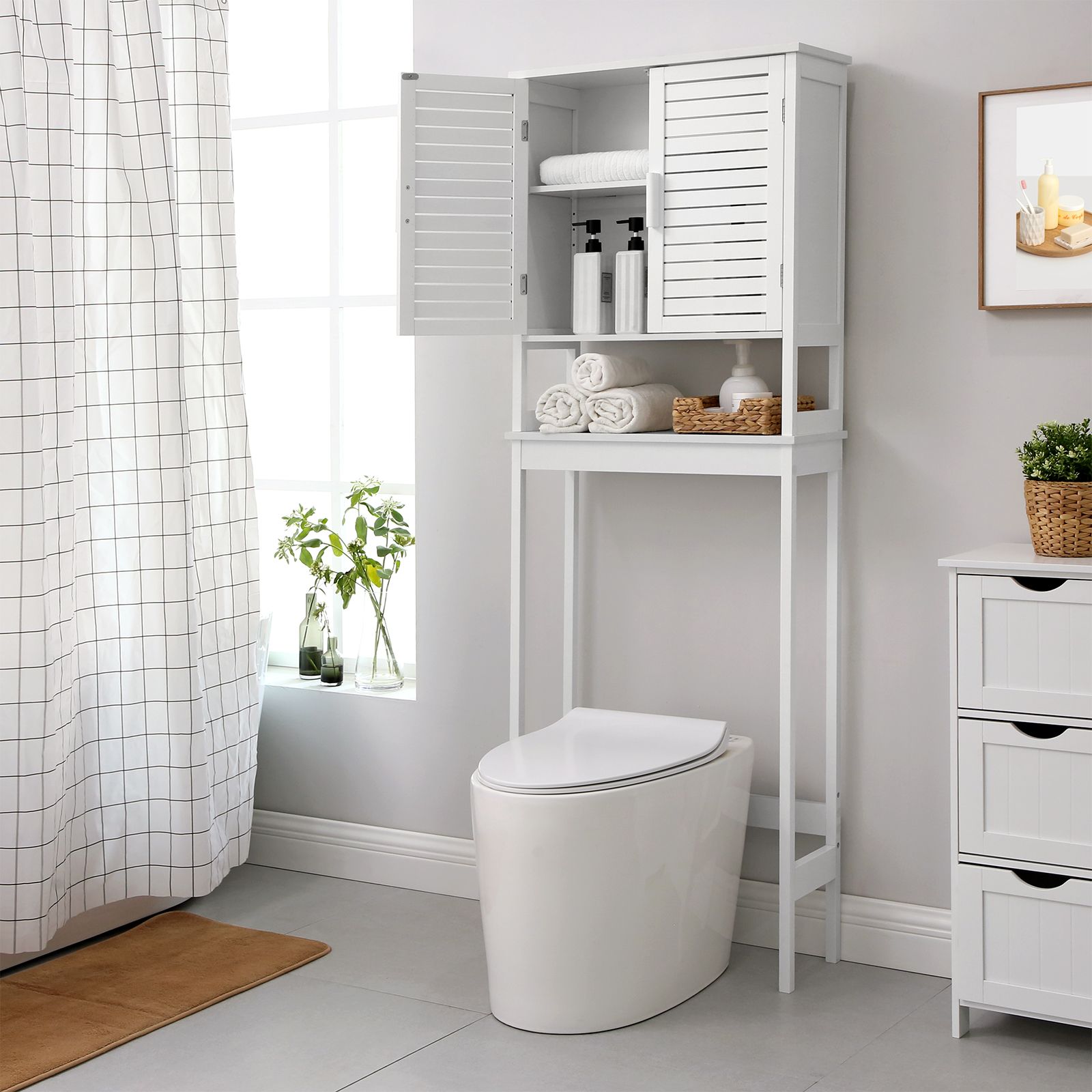 SONGMICS OverTheToilet Storage, Bathroom with Adjustable