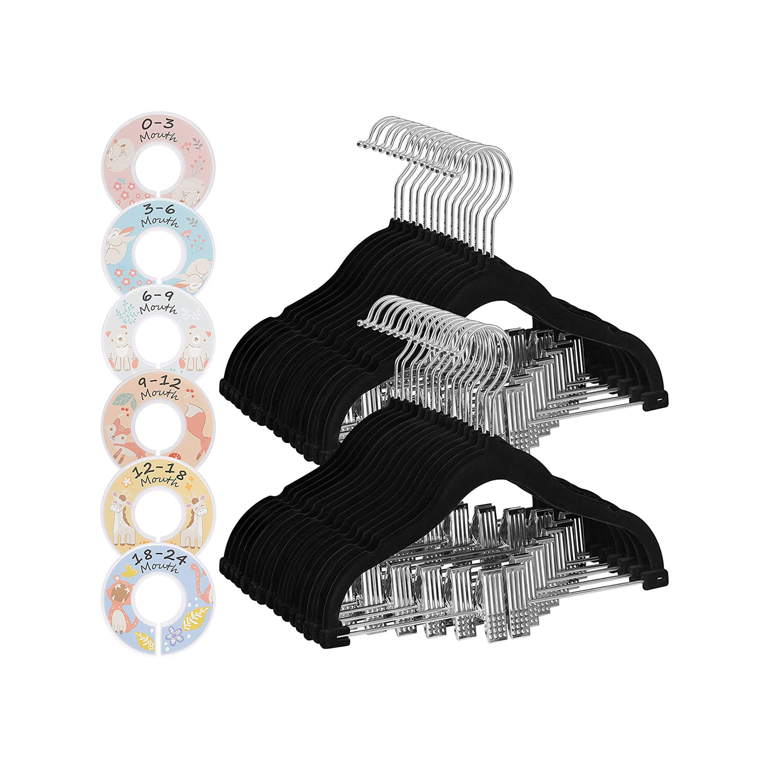Kids Velvet Hangers with Clips SONGMICS