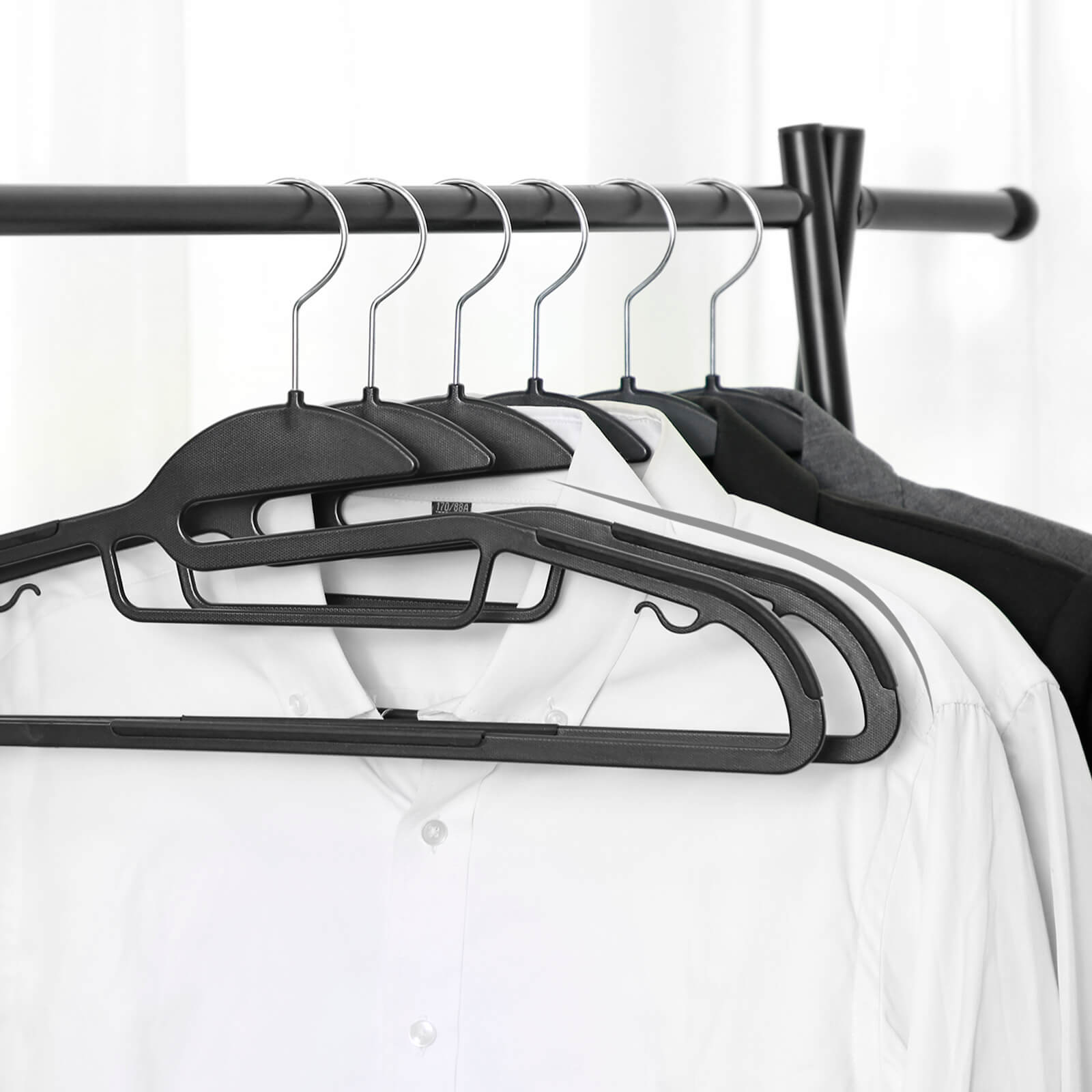 Black Plastic Hangers Set