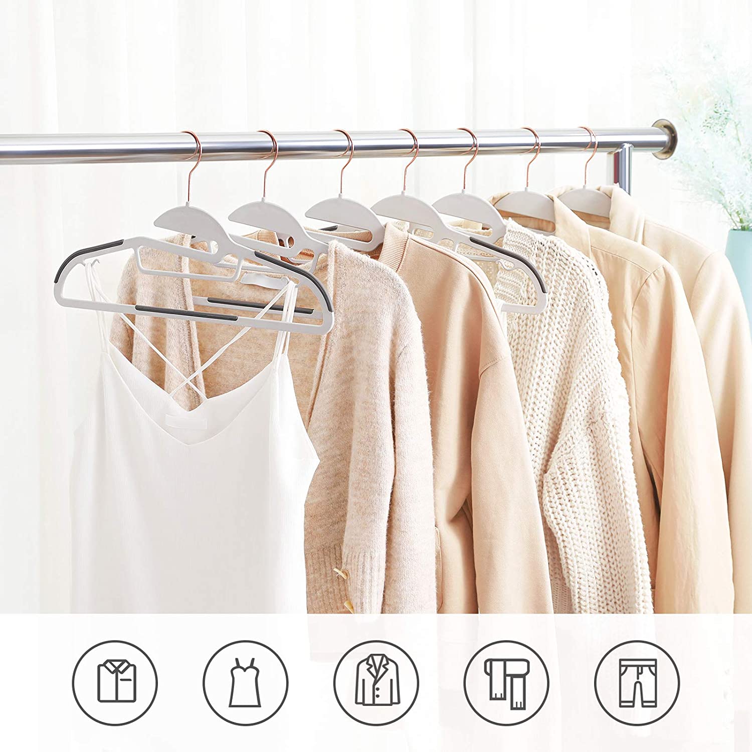 Gray 30Pack Plastic Coat Hangers for Sale Home Storage