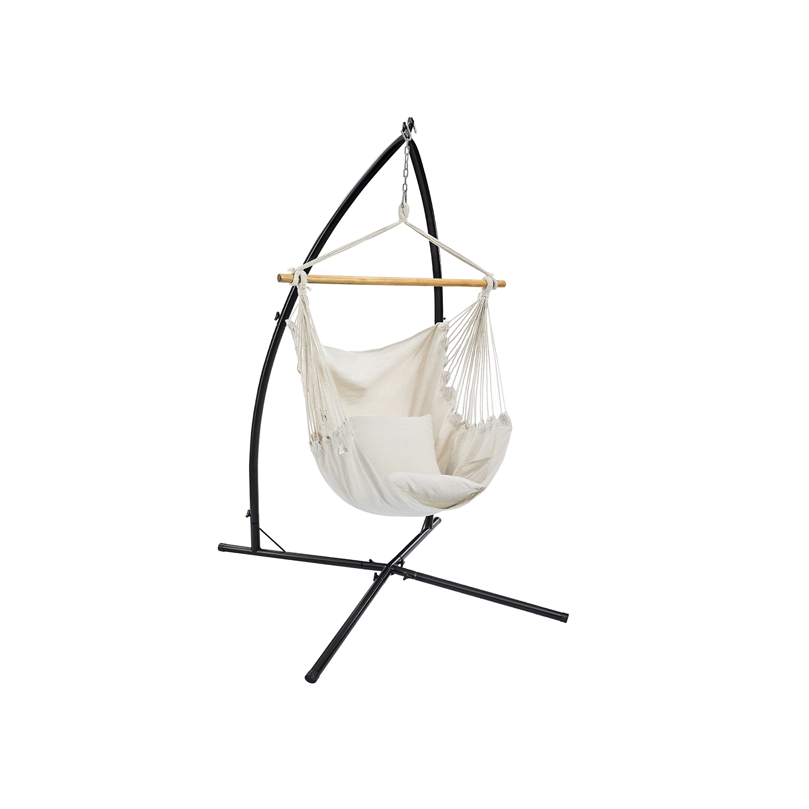 SONGMICS Hammock Chair With Stand, Large Swing Chair With 2 Cushions ...