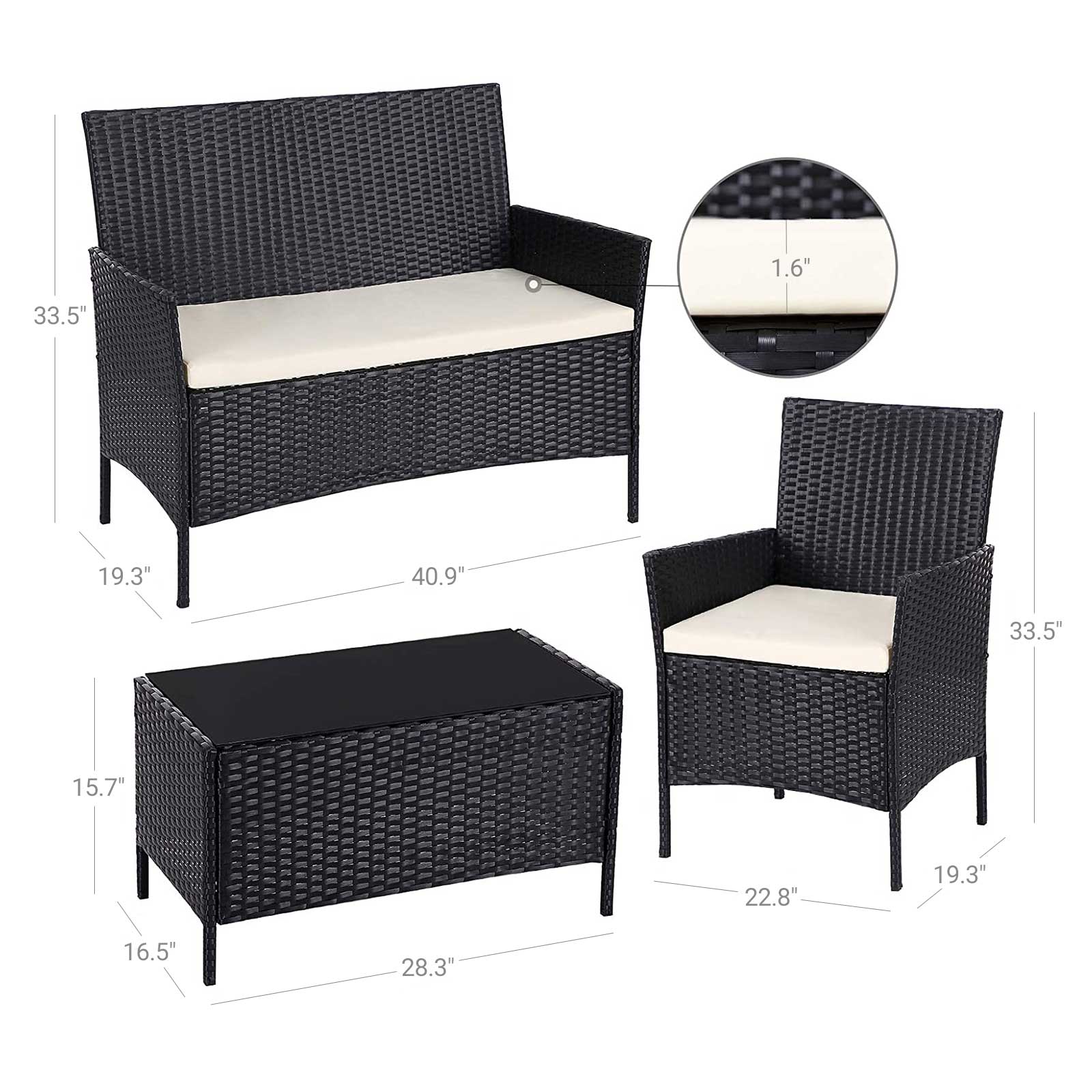 Polyrattan Garden Furniture Set