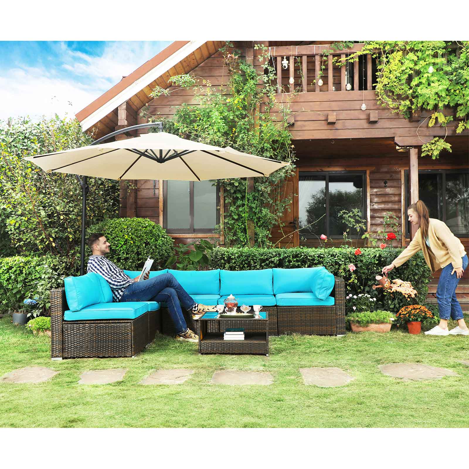 Wicker Patio Furniture Set for Sale | Outdoor & Patio | SONGMICS