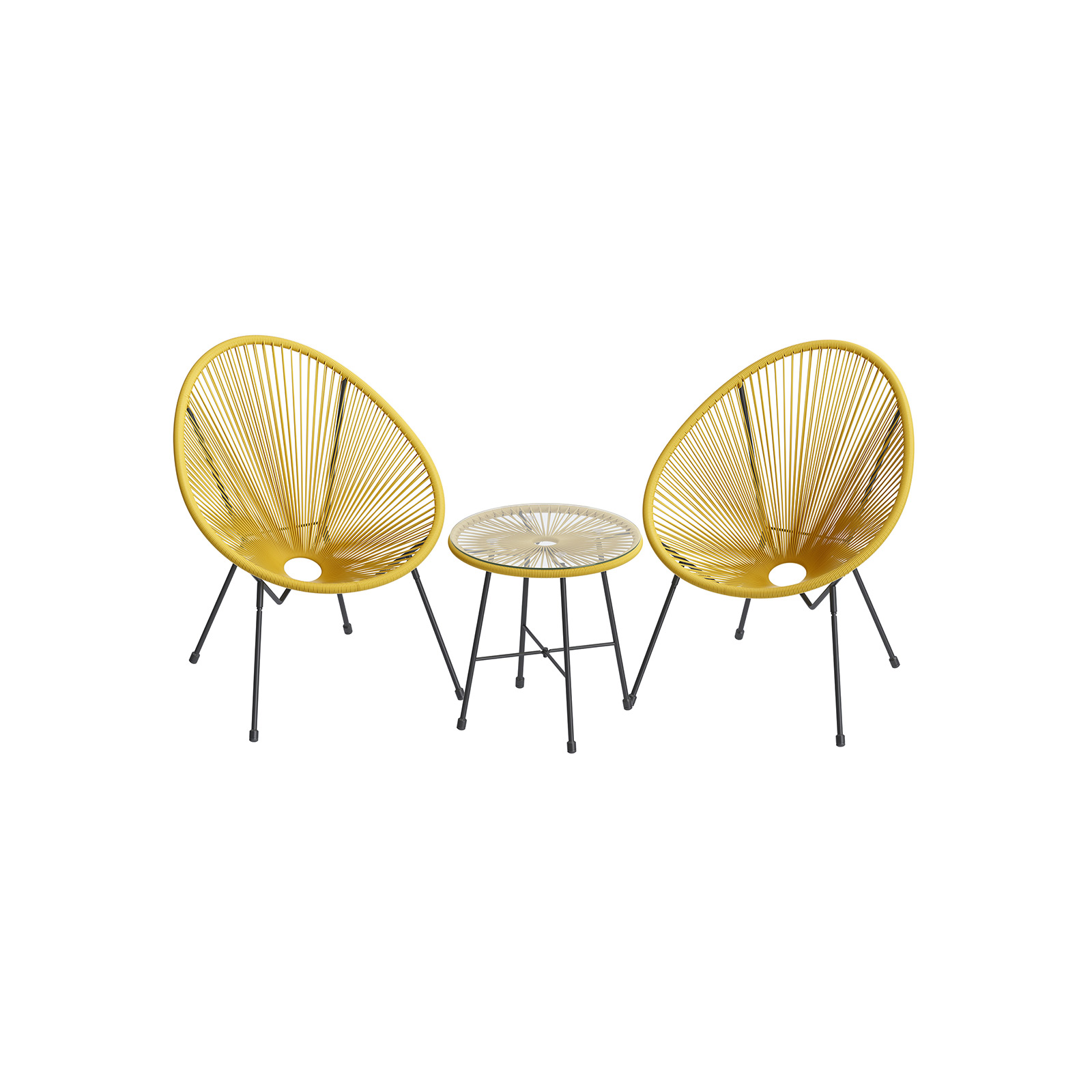 Yellow 3Piece Outdoor Acapulco Chair