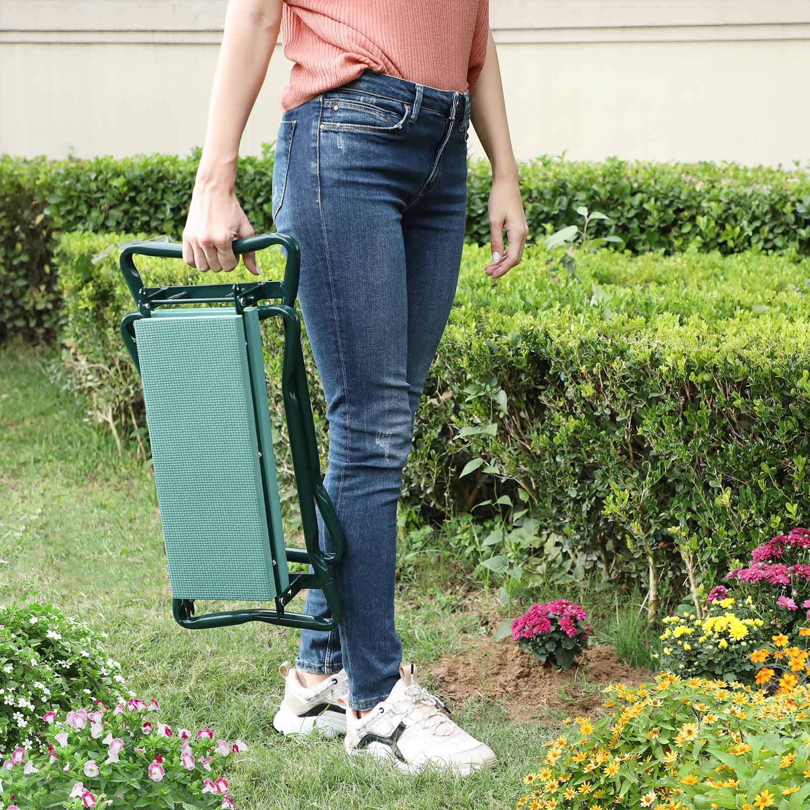 Kneeler Seat Songmics Folding Garden Kneeler Gardening Supplies