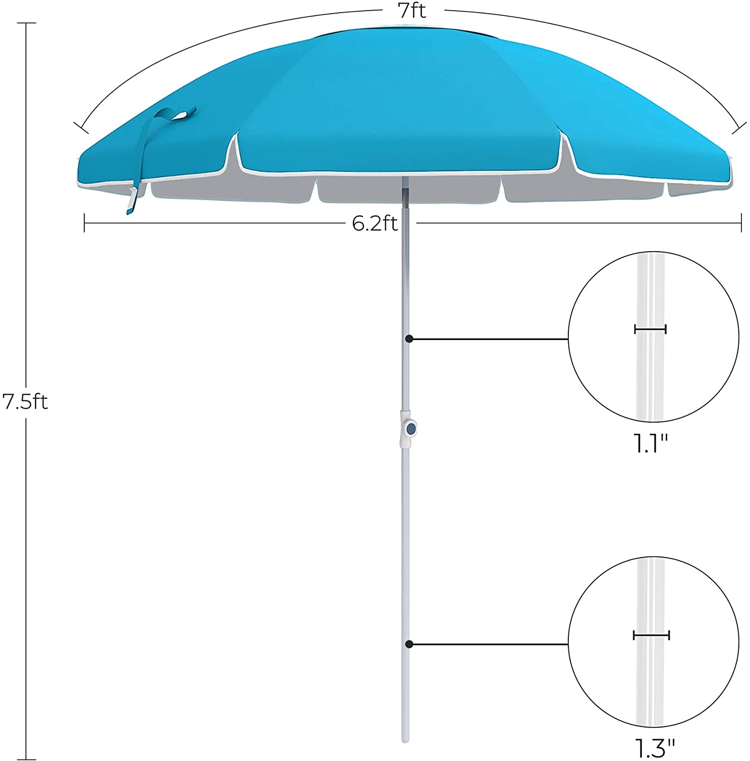 7ft Beach Sun Shade SONGMICS