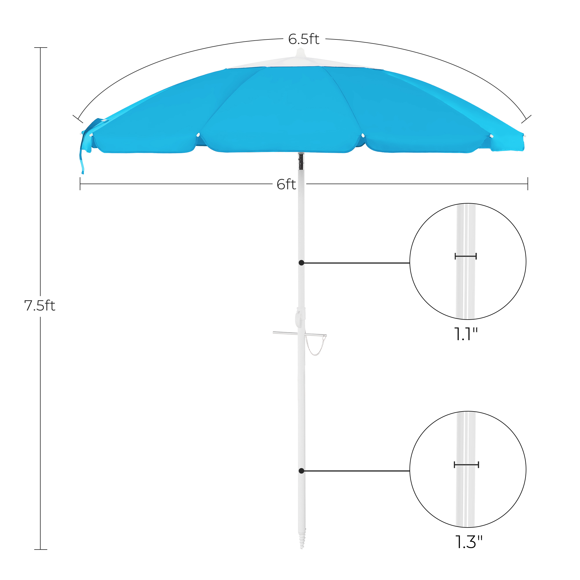 Tilt Function Beach Umbrella | SONGMICS