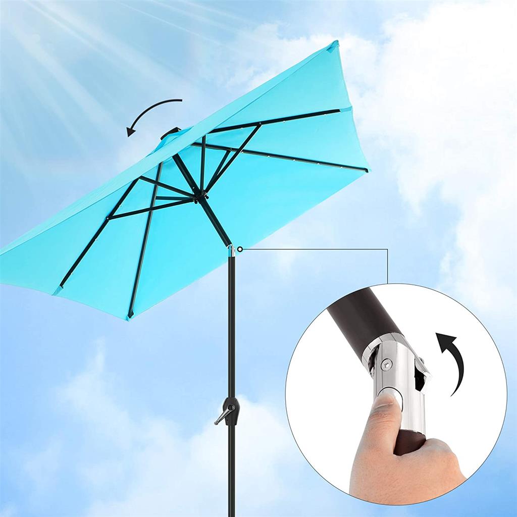 Lighted Rectangular Outdoor Umbrella SONGMICS