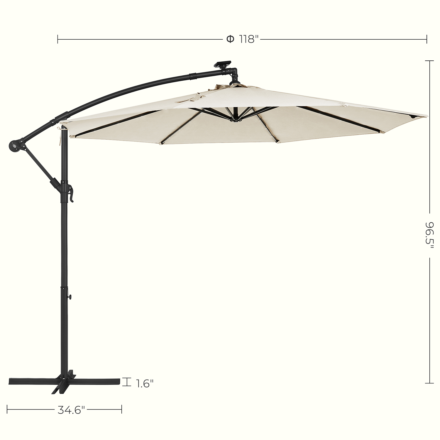 Cantilever Patio Umbrella with Lights SONGMICS