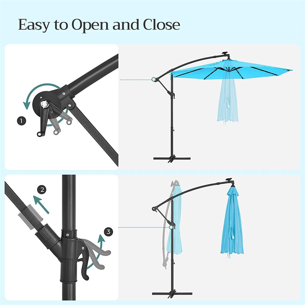 Cantilever Patio Umbrella with LED SONGMICS