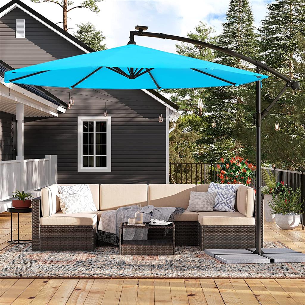 Cantilever Patio Umbrella with LED SONGMICS