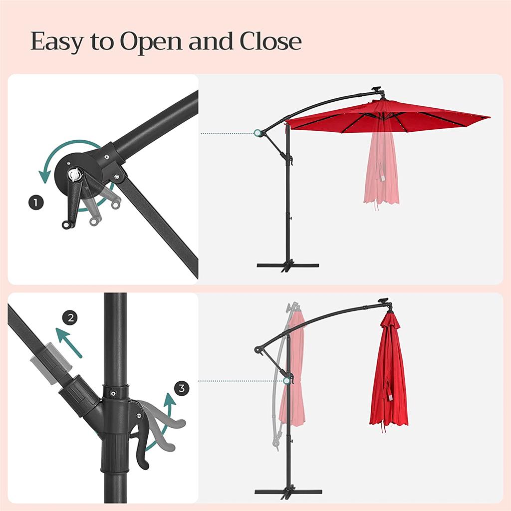 Outdoor Offset Umbrella with Base SONGMICS