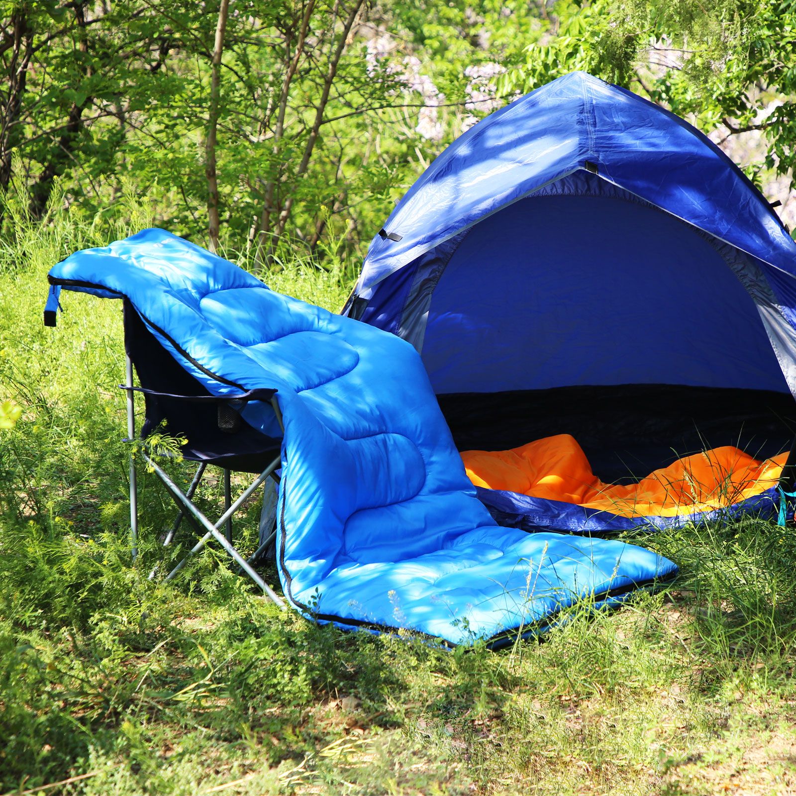 Blue Backpacking Sleeping Bag for Sale Camping & Hiking SONGMICS