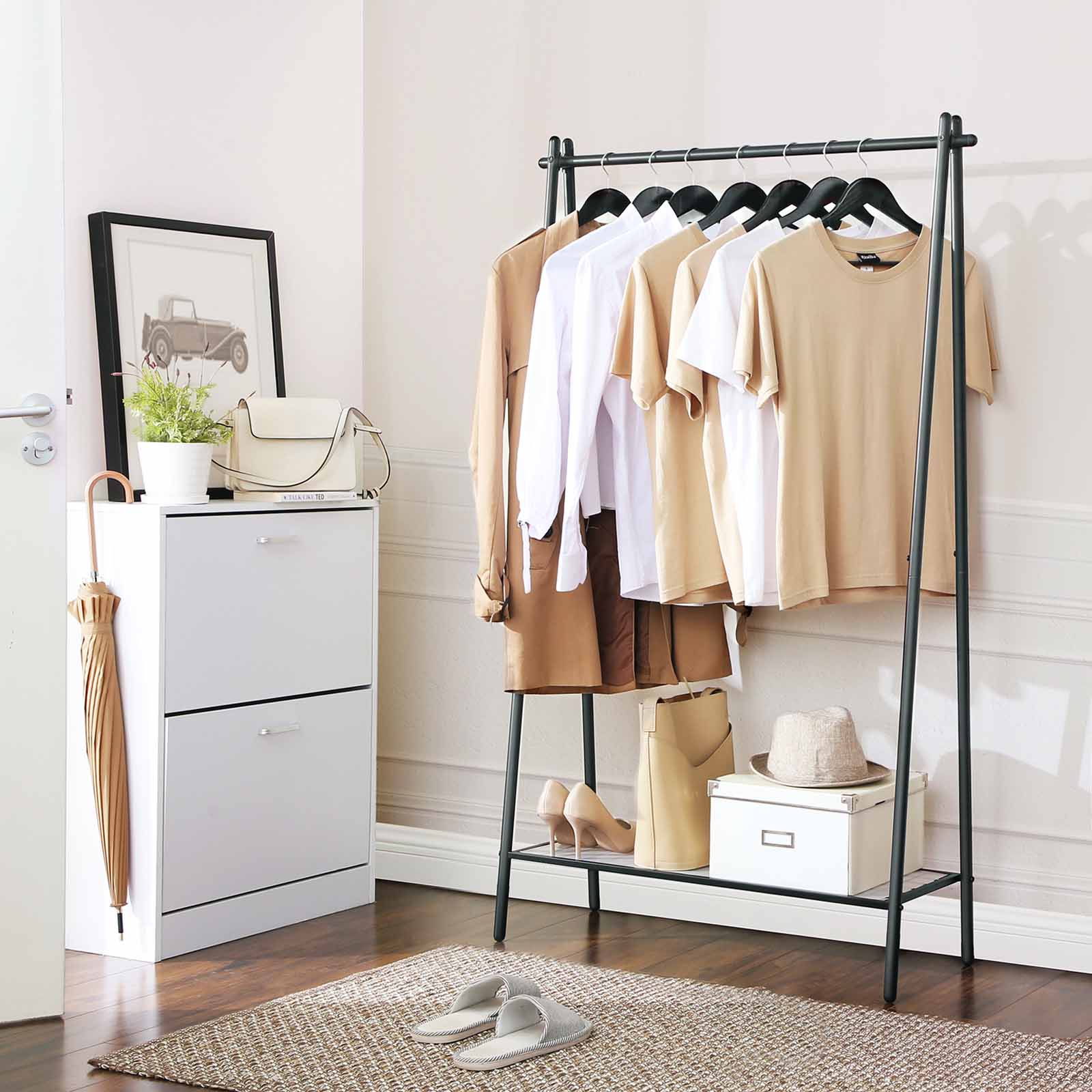 Black Garment Rack with Shelf for Sale | Home Storage | SONGMICS