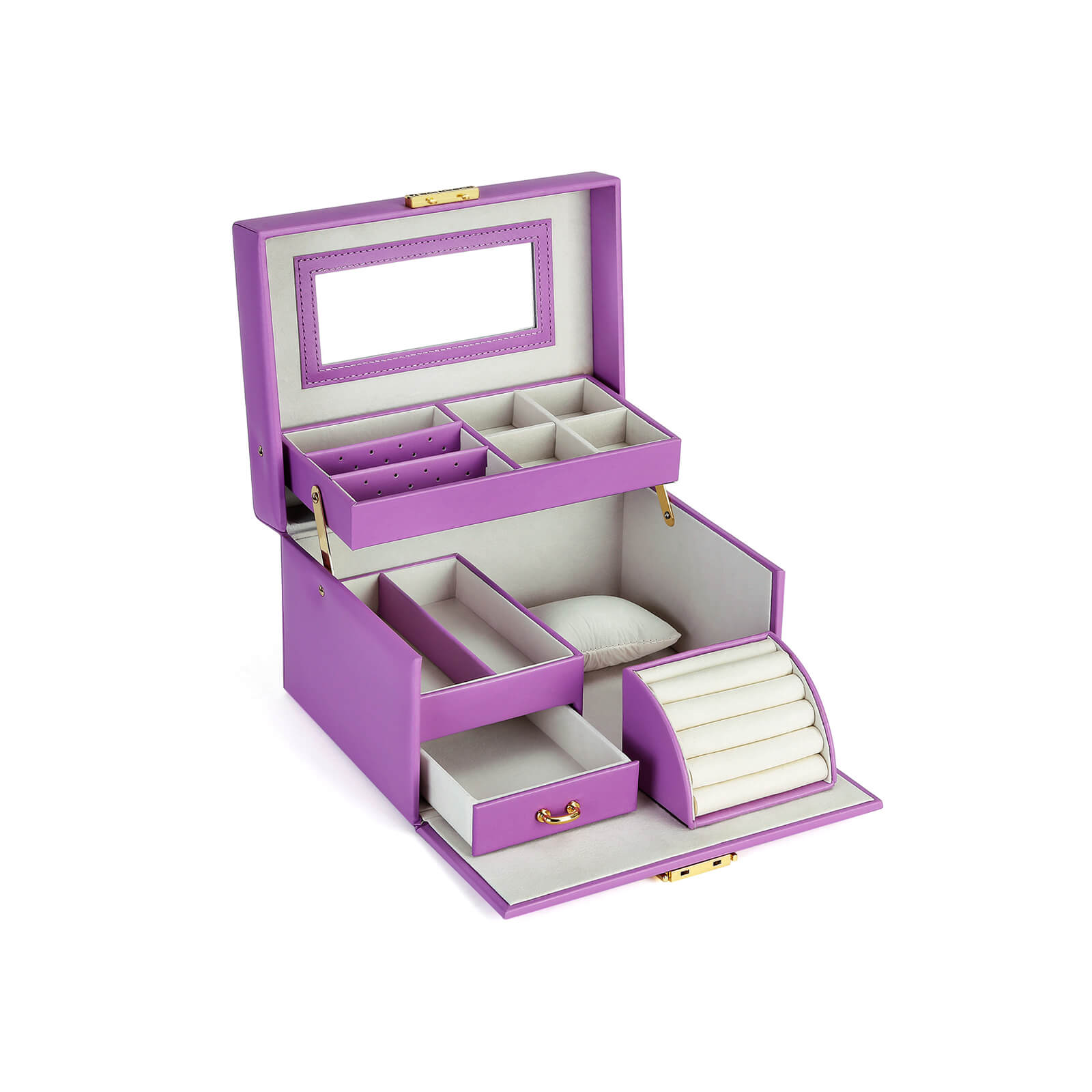 Purple Mirrored Jewelry Box Jewelry Box SONGMICS