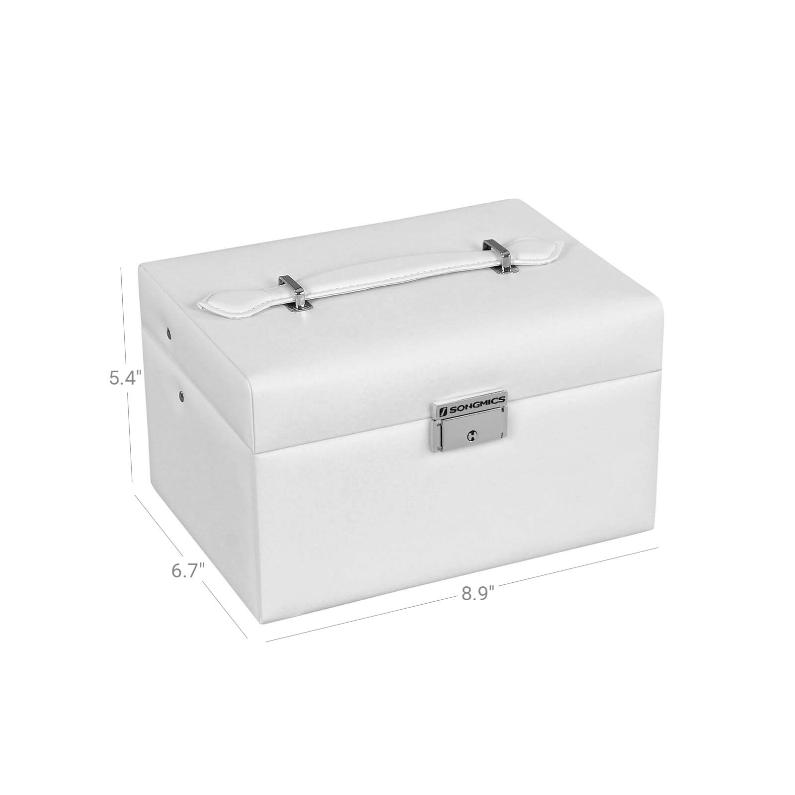 White Jewelry Box Gift for Girls Jewelry Storage & Organizer SONGMICS